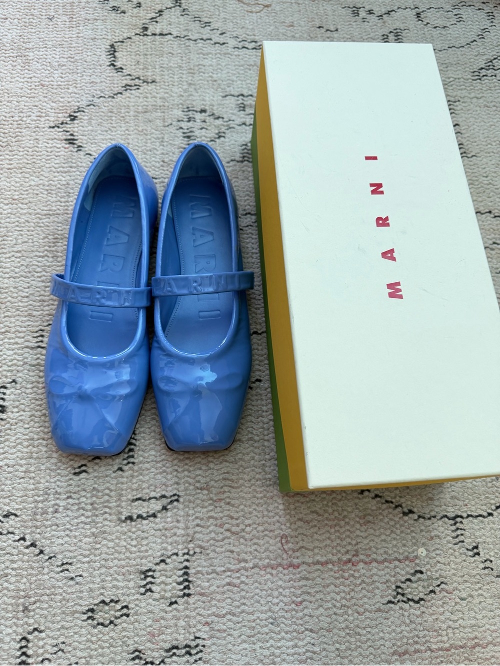 Marni blue little bow ballerina flats